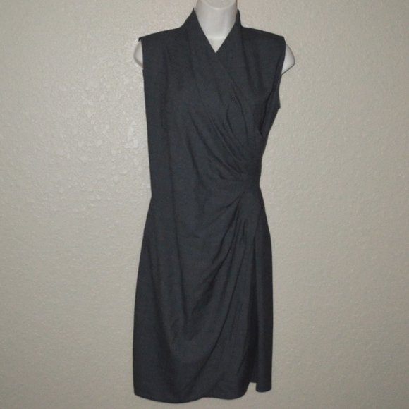 Ralph Lauren Black Label Dresses & Skirts - 🎩NWOT $1590 Sz 6 Ralph Lauren Black Label Charcoal Gray Side Ruching Midi Dress